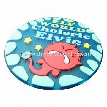 PVC Rubber Cup Coasters/Cup Mats/Cup Pads, ODM and OEM Orders with 2D or 3D Logos Welcomed