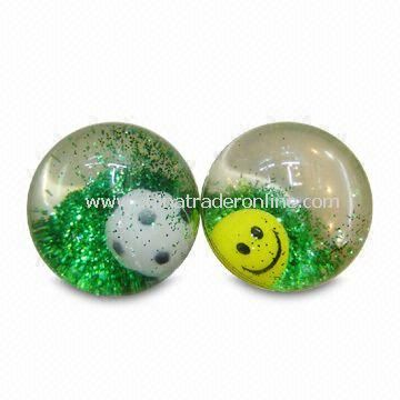 Hi-Bounce Glitter Water Balls with Eco-friendly Material, Customized Designs Acceptable