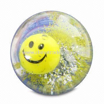 High-bounce Glitter Water Ball in 45/55/65/85/103mm Size, Customized Deisgns are Accepted