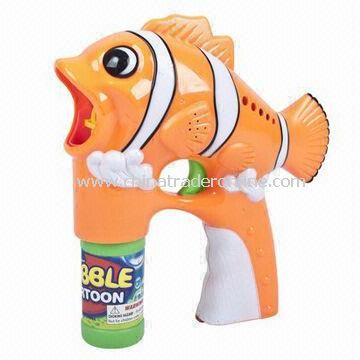 Hot-selling Clown Fish Flash Toy Bubble Gun with 2 Bottles and Music EN71 GW355267