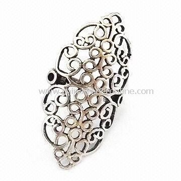 Alloy ring, plated with antique silver from China