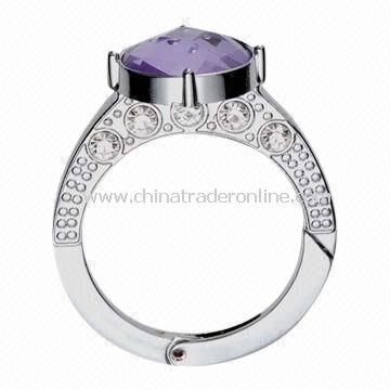 Zinc-alloy Ring with Crystal and Chrome Plating, OEM Orders are Welcome from China