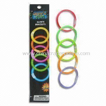 5 Pieces Glow Bracelets, Available in Blue, Pink, Yellow, Orange and Green from China