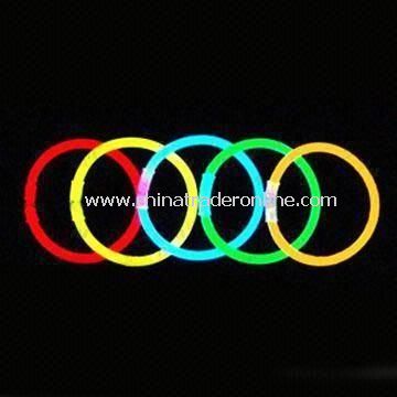 Glow Bracelets, Made of PE, Measures 5 x 200 and 6 x 200mm from China