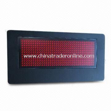 LED Name Badge, Available in Red Color and 45 x 90mm Frame Size