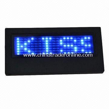 LED Name Badge, Can Display Varied Language and Symbol, Customized Colors Welcomed from China