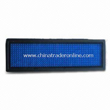 LED Name Badge with Resolution of 12 x 36 Pixels, Available in Yellow Color