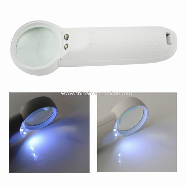 15X 37mm Hand Magnifying Glass Magnifier Handle Loupe with LED Light from China