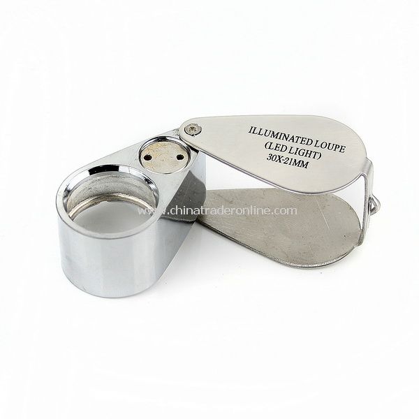 New Illuminated 30X 21mm Jewelers Loupe with LED Light