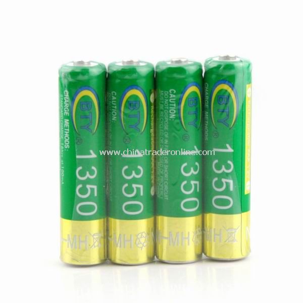 4 x New 1350mAh BTY Ni-MH AAA 1.2V Rechargeable Battery from China