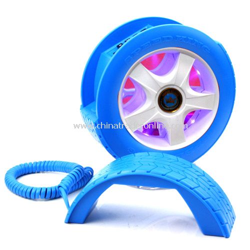 Creative Wheel Shaped Wired Table Telephone with Light