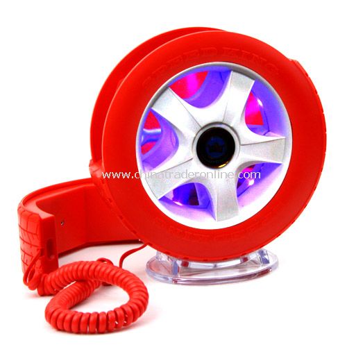 Creative Wheel Shaped Wired Table Telephone with Light