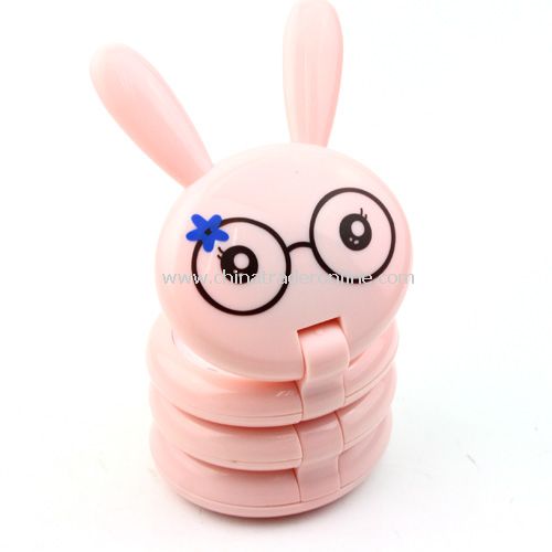 Folding Touch Cute Rabbit High Brightness LED Reading Table Folded Lamp Light Pink