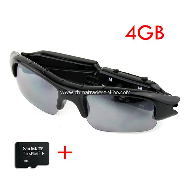 Video Sunglasses Mini HD DV DVR Camera Black + 4GB TF Card