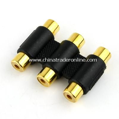3 RCA Female to Female F/F Connector Adaptor for TV DVD