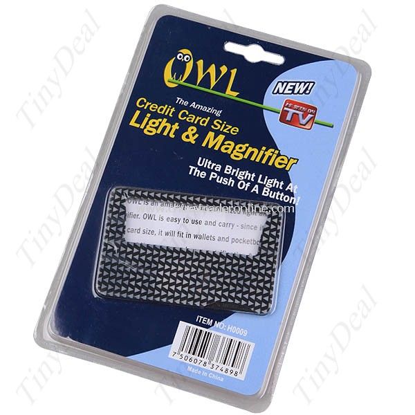 New Wallet Credit Card Size LED Light Optical Magnifier from China