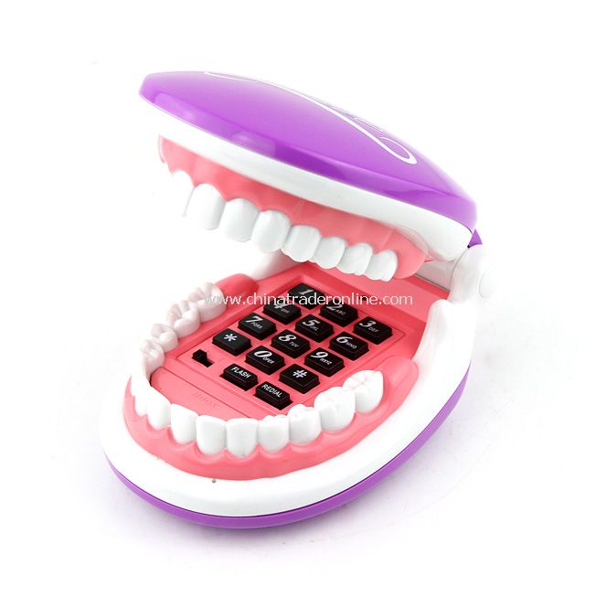 Flexible Cable Smiling Teeth Shaped Foldable Telephone New