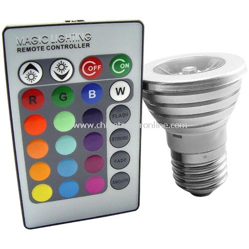 LED Color Changing Light Bulb with Wireless Remote from China