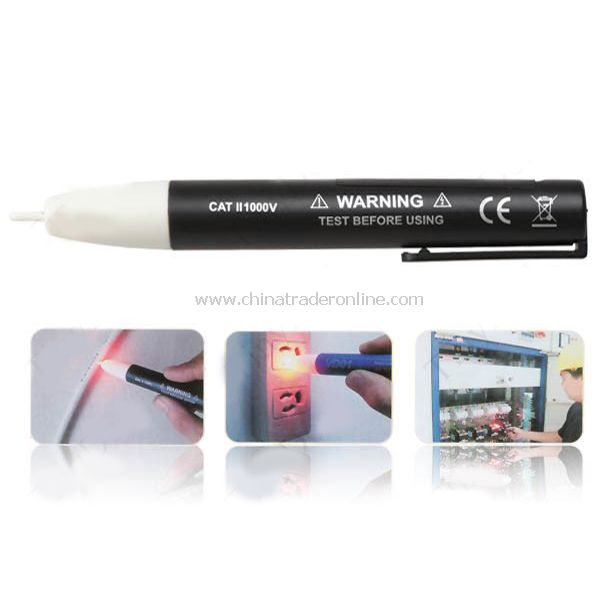 Pen Style Non Contact AC Electric Voltage Detector Sensor Tester 90V~1000V with Clip