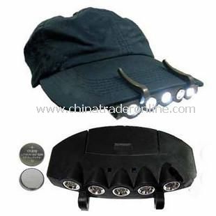 Camping Fishing Clip Hat Cap Light Lamp Headlamp 5 LEDS