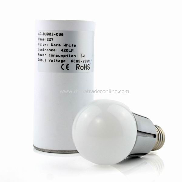 E27 6W SCREW BASE COOL WHITE LED Light LAMP BULB NEW