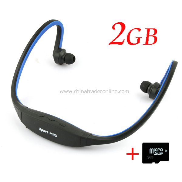 TF Card Slot Handsfree Headset Sports MP3 Music Player + 2GB TF Card