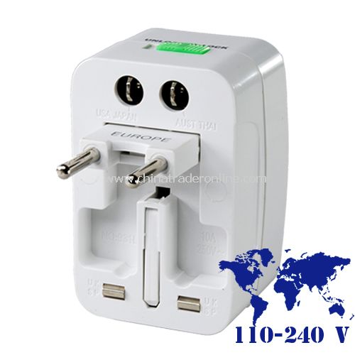 Universal Travel Adapter + Surge Protector for International Use