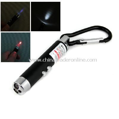 3 in 1 Laser Pointer 2 LED Flashlight UV Torch Keychain New