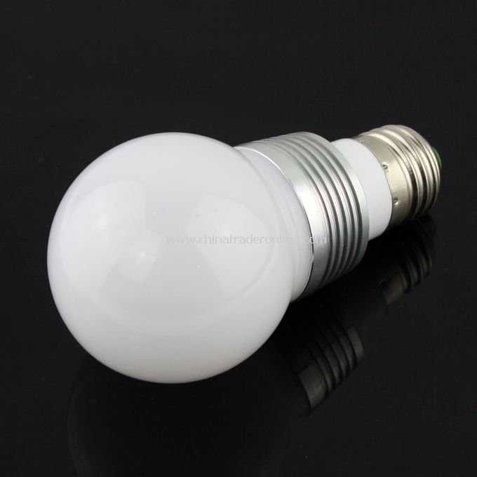 3W E27 RGB Globe LED Light Bulb with Remote Control 85V-265V from China