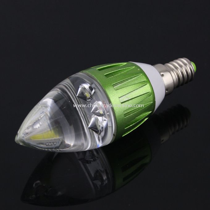 E14 3W 270LM 85-265V Pure White Bright LED Crystal Candle Lamp Light Bulb