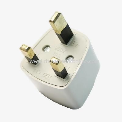 3-pin UK Travel Plug Power Adapter Converter White from China