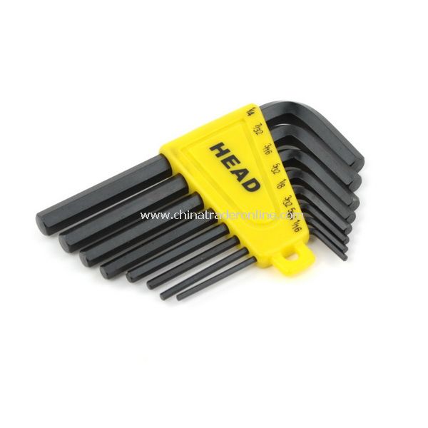 8pcs Pack Black Metal L Type Hex Wrench Spanner Tool