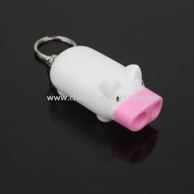 New 2 LED Pig Shape Thumb Crank Squeeze Flashlight Torch (3*AG3 Included) from China