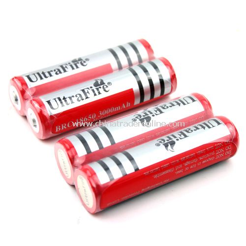 3.7V 18650 3000mAh Lithium Rechargeable Battery with Protection PCB 4pcs