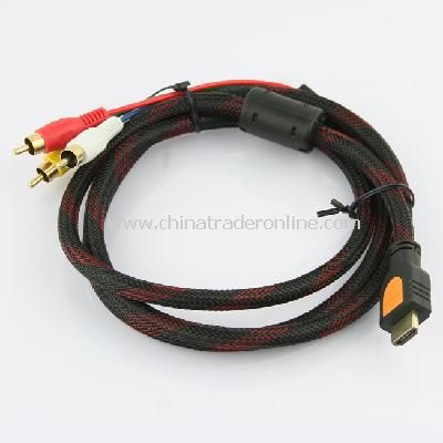 5 feet 1.5M HDMI Male to 3RCA 3 RCA Video Audio AV Cable