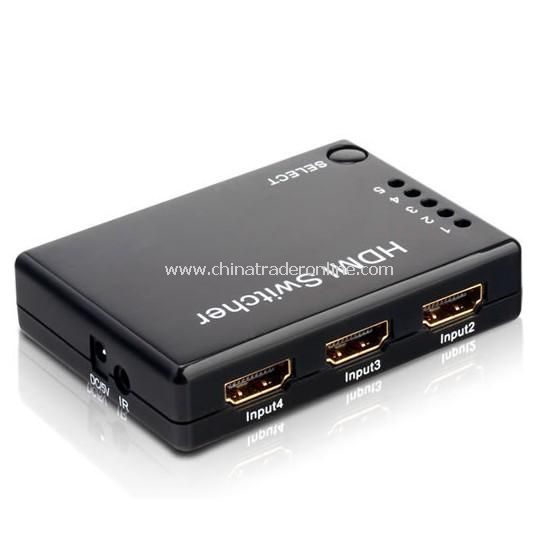 5X1 5 Port HDMI 1.3 Switch Switcher Selector Splitter Hub W/ Remote for HDTV PS3 from China