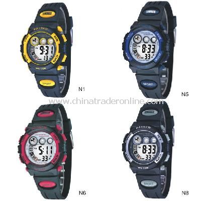 HighQuality Color Block PASNEW LED Water-proof Boys Girls Sport Watch from China