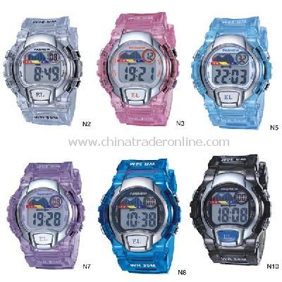 HighQuality Color Block PASNEW LED Water-proof Boys Girls Sport Watch from China