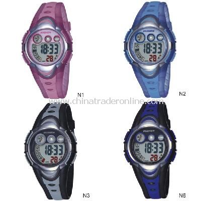 HighQuality Color Block PASNEW LED Water-proof Boys Girls Sport Watch