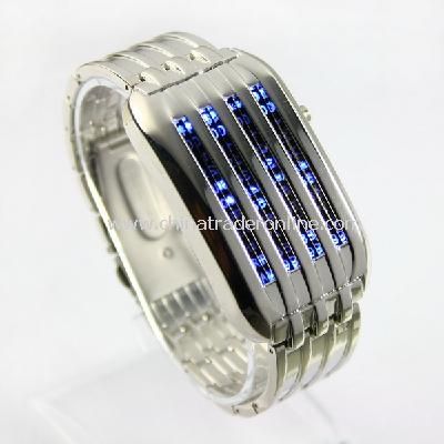 New 44 LED Stainless Steel Digital Wrist Watch for Men