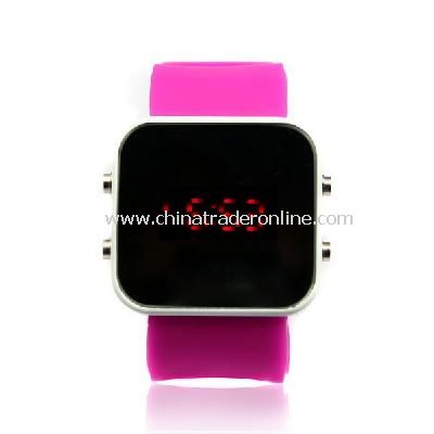 New Mens Silicone Band LED Sports Wrist Watch P-purple