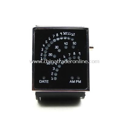 New 29 LED Blue LED Digital Unsex Black Leather Watch from China