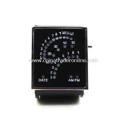 New 29 LED Blue LED Digital Unsex Black Leather Watch