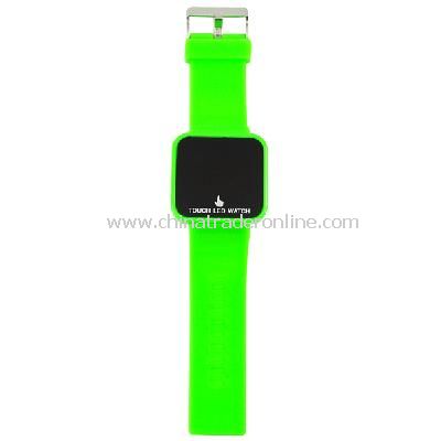 Silicone Touch Screen Creative Red LED Flashing Wristband Watch green from China