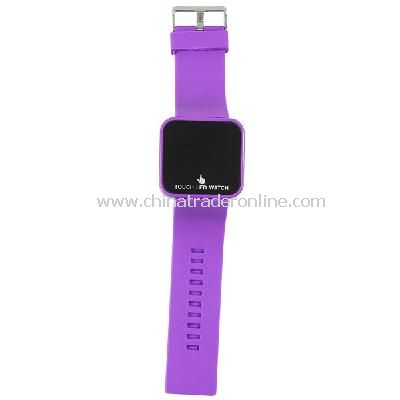 Silicone Touch Screen Creative Red LED Flashing Wristband Watch purple