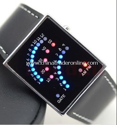 29 LED Blue Red Light Digital Date Lady Men Wrist Watch