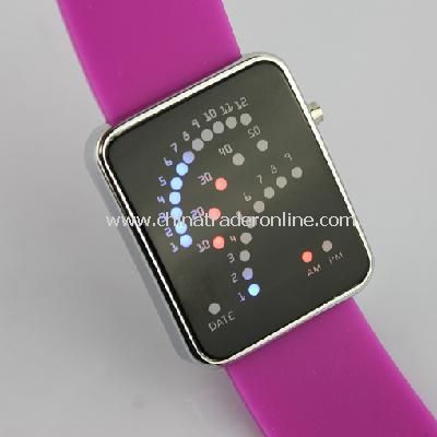 29 LED Blue Red Light Digital Date Time Lady Men Wrist Watch