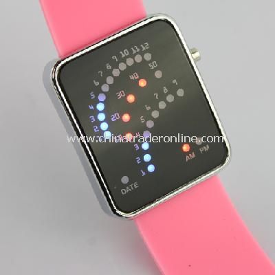 29 LED Blue Red Light Digital Date Time Lady Men Wrist Watch from China