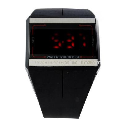 New Fashion Men Wonens Flash LED TOUCH SCREEN Sport Watch Black from China