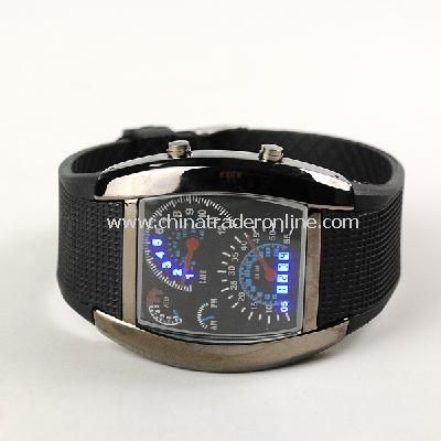 RPM Turbo Blue Flash LED Watch BRAND NEW Gift Sports Car Meter Dial Men from China